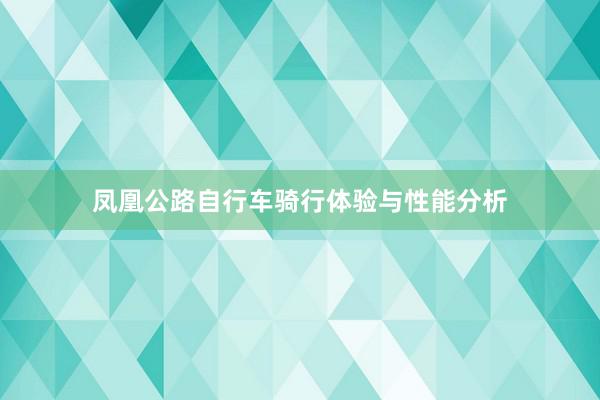 凤凰公路自行车骑行体验与性能分析